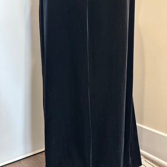 VTG Y2K 90s Marian & Maral Black Velvet Sleeveless Maxi Dress Gothic Witch Small - Picture 9 of 11